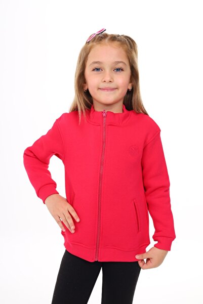 Toontoy Cardigan tricotat pentru fete, cu guler înalt, cu fermoar, cu umăr se...