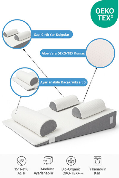 SABY 15 °   Angled Modular Baby Reflux Bed – Aloevera Fabric – 4 in 1 – Washa...