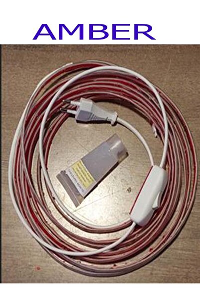 ELEKTROLED 220V Şerit LED  YÜKSEK IŞIK FİŞLİ VE ANAHTARLI AMBER IŞIK 4 METRE ...