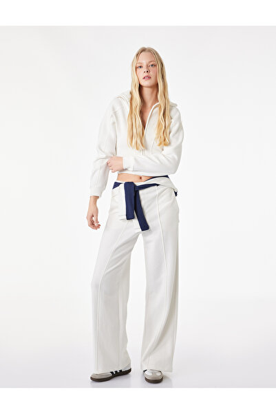 Koton Дългоръкава блуза с класически яка и цип с Шардонс