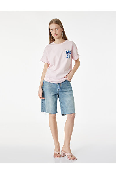 Koton Βαμβακερό μπλουζάκι με κοντό μανίκι και λαιμόκοψη ποδηλάτου, με στάμπα ...