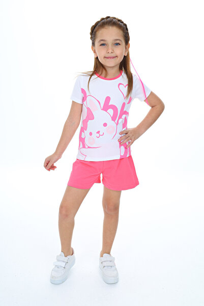 Toontoy Κοριτσίστικο Σετ 2 τεμαχίων: Μπλουζάκι με στάμπα και σορτς με ελαστικ...