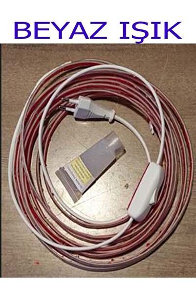 Genel Markalar 220V Şerit LED  YÜKSEK IŞIK FİŞLİ VE ANAHTARLI BEYAZ IŞIK 5 ME...