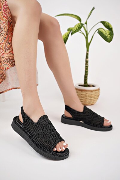 Moda Frato Modafrato PWR-2000 Hasır Kadın Sandalet Hafif Örgü Yazlık Ayakkabı...