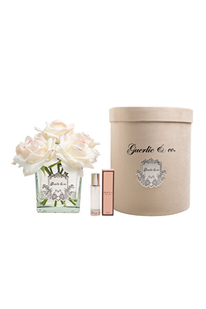 Guerlie and co. Krem Pembe 7 li Kare Cam Silver Logo