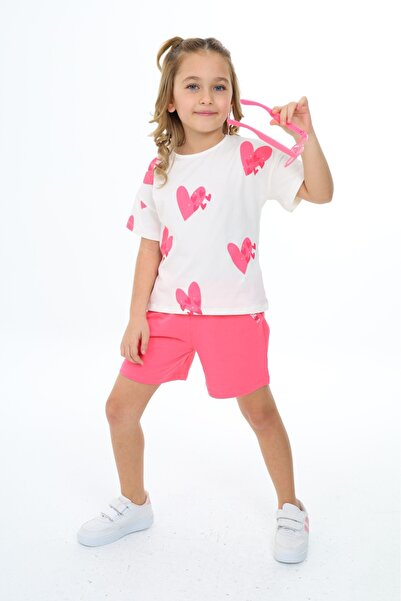 Toontoy Κοριτσίστικο Σετ 2 τεμαχίων: Μπλουζάκι με στάμπα και σορτς με ελαστικ...