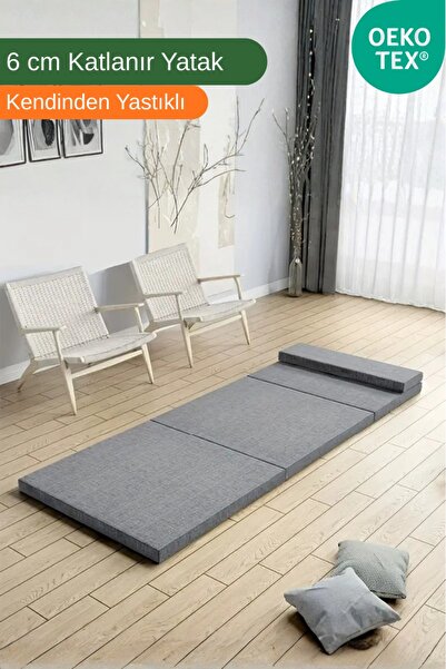 Dizanor Kendinden Yastıklı Katlanır Micro Cotton Sünger Yer Yatağı ve Minderi...