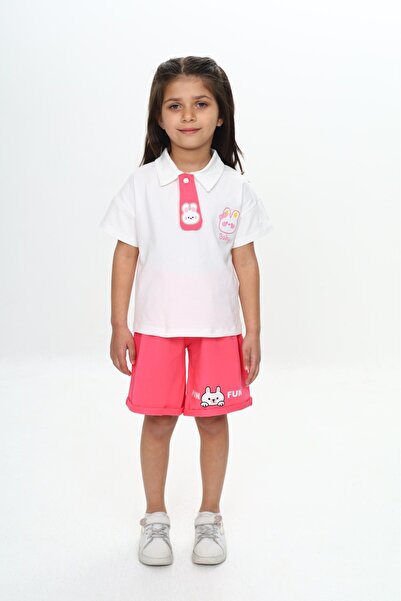 Toontoy Κοριτσίστικο Σετ 2 τεμαχίων: Μπλουζάκι με στάμπα και λαιμόκοψη πόλο &...