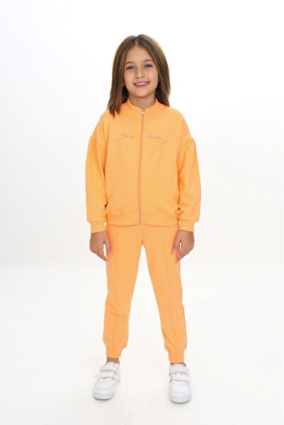 Toontoy Κοριτσίστικο σετ 2 τεμαχίων: Φούτερ με κέντημα, στάμπα, ψηλό γιακά κα...