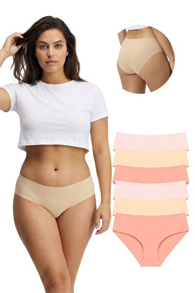 Newlilla 307 سراويل داخلية نسائية بدون خياطة بتقنية الليزر باتو، عبوة من 6 قطع