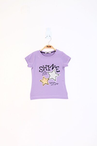 Toontoy Girl's Printed Crew Neck Short Sleeve T-Shirt