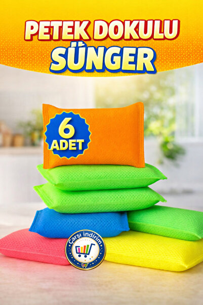 nistabolje 6 bucăți burete colorat pentru vase cu textură hexagonală burete m...