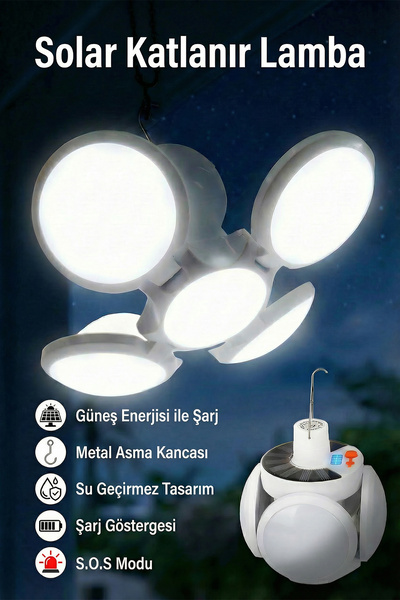 DEMPOWER Şarjlı Katlanabilir Solar Lamba