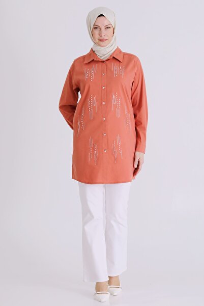 Veka Büyük Beden Tesettür Tunik 2358 Şeftali