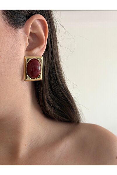 Charmist Çelik larin bordo küpe