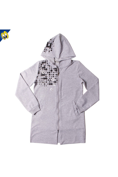 Toontoy كارديجان محبوك مطبوع بقلنسوة وجيوب بسحاب للفتيات - 2 خيط