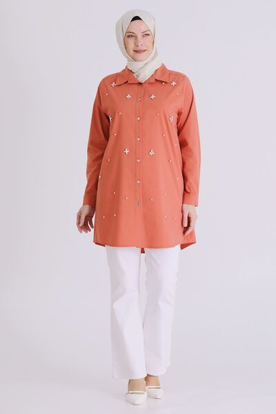 Veka Büyük Beden Tesettür Tunik 2357 Şeftali