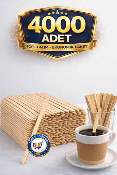 nistabolje 4000 Adet Ahşap Tahta Karıştırıcı Tek kullanımlık Çubuk Çay Kahve ...