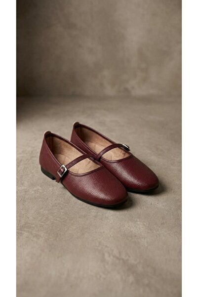 Beyond Ženska bordo Sa kopčom Koža Baletanke 1cm BYNDVB01