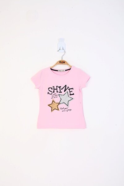 Toontoy Tricou cu mânecă scurtă pentru fete cu imprimeu guler rotund