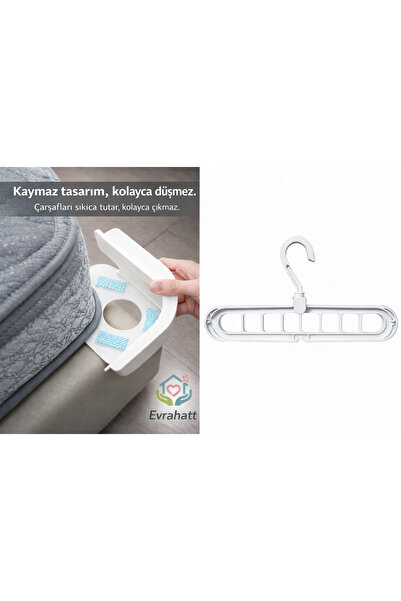 EVRAHATT Sihirli askı ve Pratik Çarşaf Sabitleyici – Kaymayı Önleyen Yatak Ap...