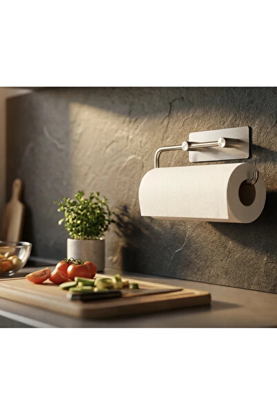 ardini KAĞIT HAVLULUK YAPIŞKANLI ÇİFT ÇUBUKLU PASLANMAZ ÇELİK KROM RENGİ