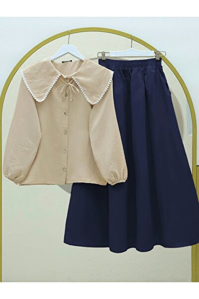 HİJABAYA Cămașă elastică cu mâneci din dantelă cu guler pentru bebeluși