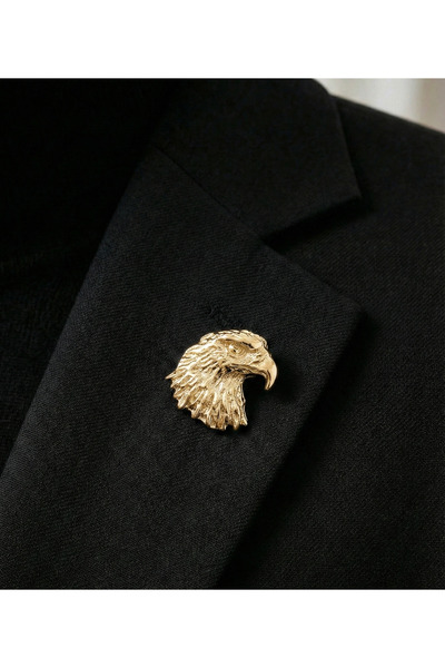 Le Voux Gold Renk Kartal Figürlü Ceket Yaka Iğnesi Broş Rozet