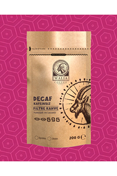 WALIA COFFEE ETHIOPIA DECAF KAFEİNSİZ ÖĞÜTÜLMÜŞ FİLTRE KAHVE 200 G