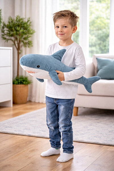 Binbirreyon لعبة القرش القطيفة رفيق النوم 55 سم لعبة ناعمة PC404