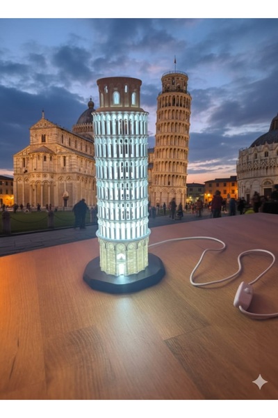 California ST USB Işıklı Pisa Kulesi Gece Lambası Dekoratif Aydınlatma
