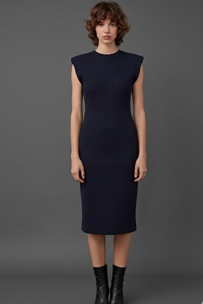 HAKKE Kristal Vatkalı Sıfır Kol ELBİSE