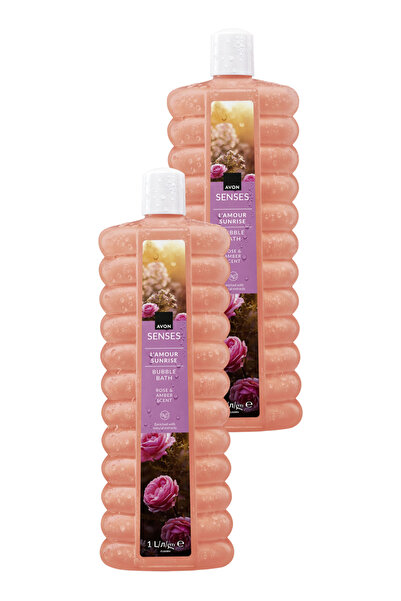 AVON L'Amour Sunrise Gül ve Kehribar Kokulu Banyo Köpüğü 1 Lt. İkili Set