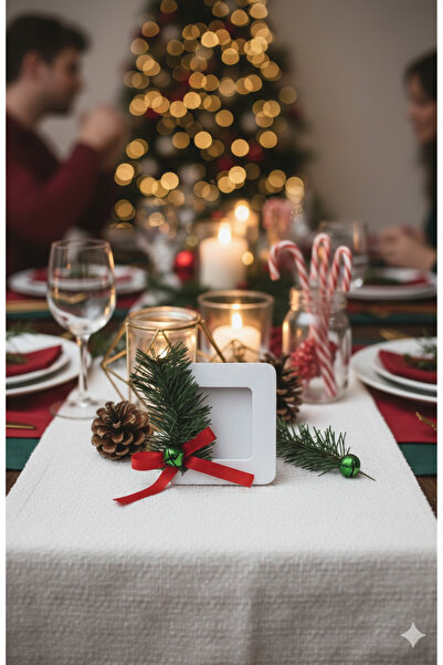 Deniz Party Store CADOU DE ANUL NOU CADRU ALB DIN LEMN 4 BUC