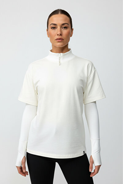 Scorp Chill Women's Long Sleeve Running T-Shirt Sports Sweatshirt Ecru