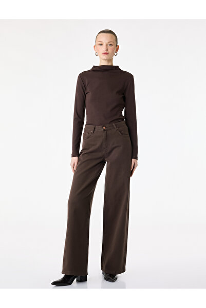 Koton Сlim Fit бавовняна блузка з довгими рукавами та легким коміром