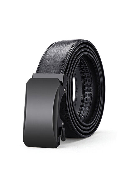 OEM Ανδρική Ζώνη, Γνήσιο Δέρμα, ρυθμιζόμενη, 125 cm, μαύρη