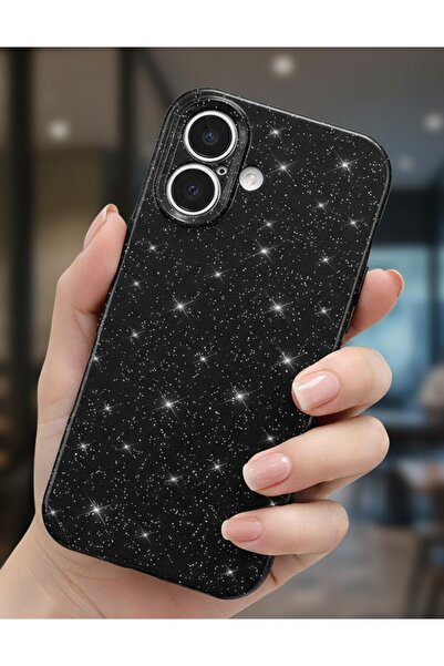 halkhouse iPhone 16 Plus Kılıf Premium Simli Göz Alıcı Darbe Emici Kamera Kor...