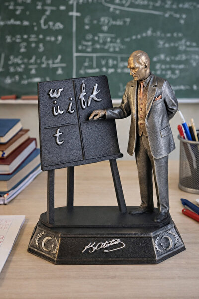 AF SANART Atatürk Latin Harflerini Öğretirken dekoratif Biblo Heykel