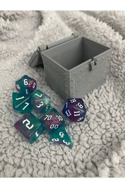 Genel Markalar DND FRP Dice Chest Gri Renkli Zar Kutusu (1 Adet)