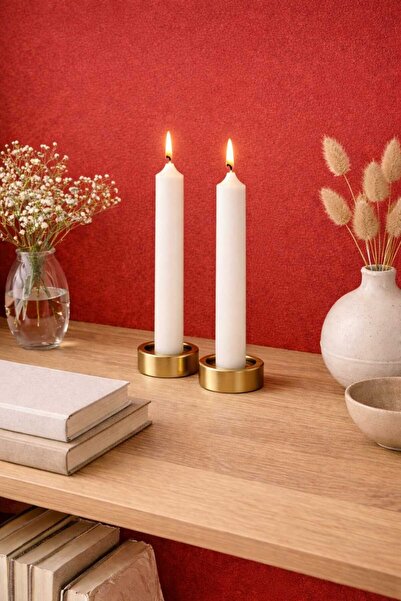 LUMİNA Dekoratif 2’li Minimal Şamdan Mum Seti | Sofra & Ev Ambiyans Dekorasyonu