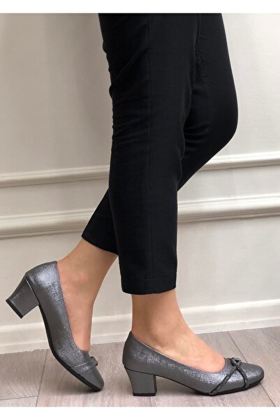 Nur Rose Cupă de piatră de platină pentru femei, scurtă, cu toc gros, confort...