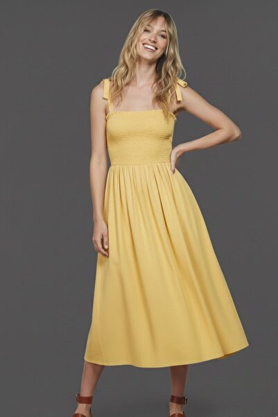 HAKKE Gipe Detaylı Askılı ELBİSE