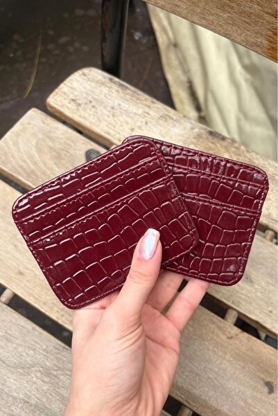 Grsbags Kadın Bordo 7 Bölmeli Kartlık