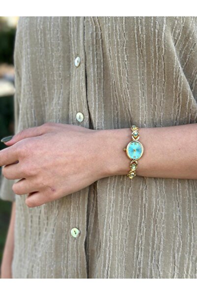 RA By Melisa Su Yeşili Oval Taşlı Saat