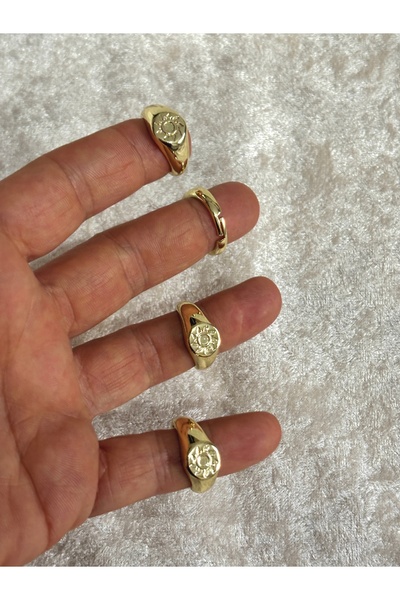 modamira Gold Şövalye Yüzük Güneş Sembolü Ayarlanabilir Boyut