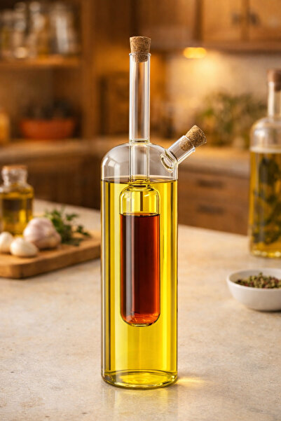 MODA OZY زيت البورسليكات والفطر الخل - وعاء زيت مزدوج الجدار