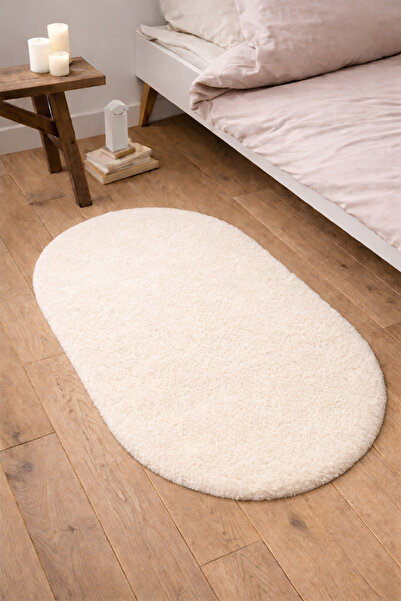Lagom Life Elips Kaymaz Taban Halı Yıkanabilir Dekoratif Peluş Halı