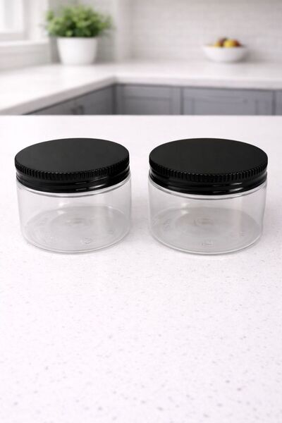 MEŞRA MAĞAZA Plastik 300 Ml Çok Amaçlı Saklama Kabı Şeffaf 2 Li