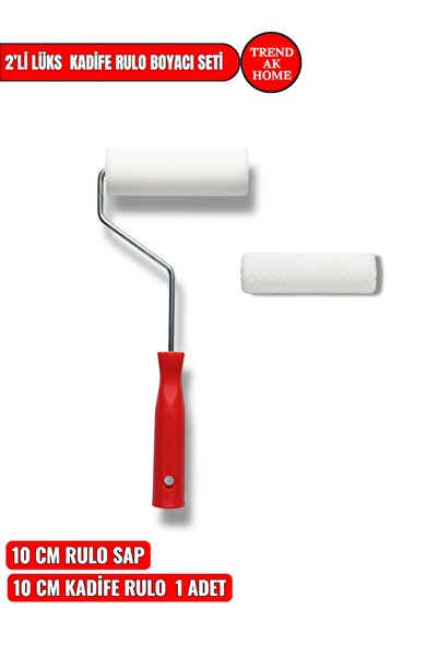 Dekor 10cm Kadife Parmak Vernik Ve Boya Rulosu + 1 Yedek Rulo Ucu